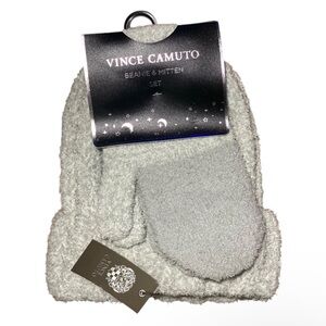 Vince Camuto Light Gray Cozy Beanie & Mitten Set